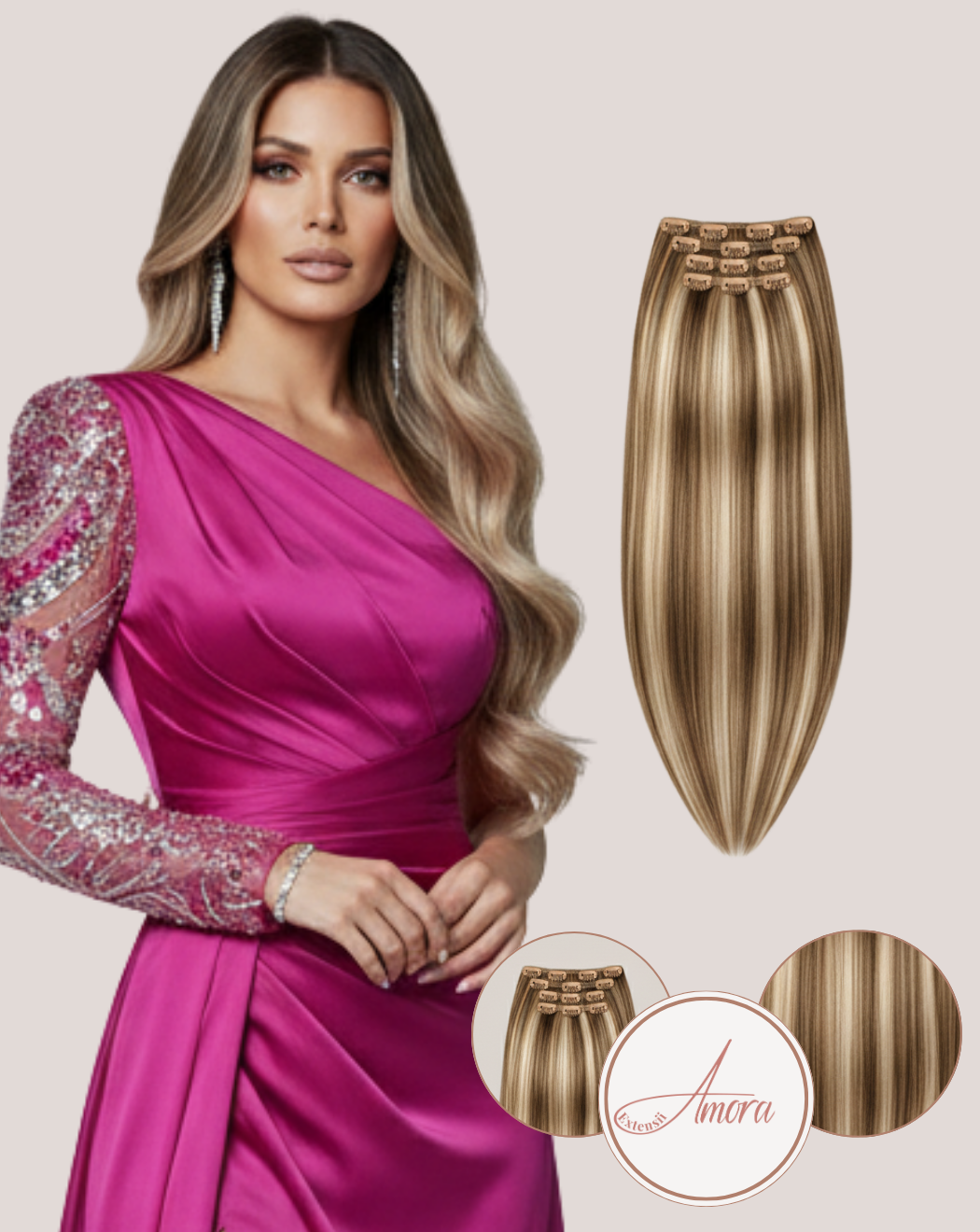 Extensii Clip On Păr Rusesc Volum Mediu Honey Chocolate 4-20