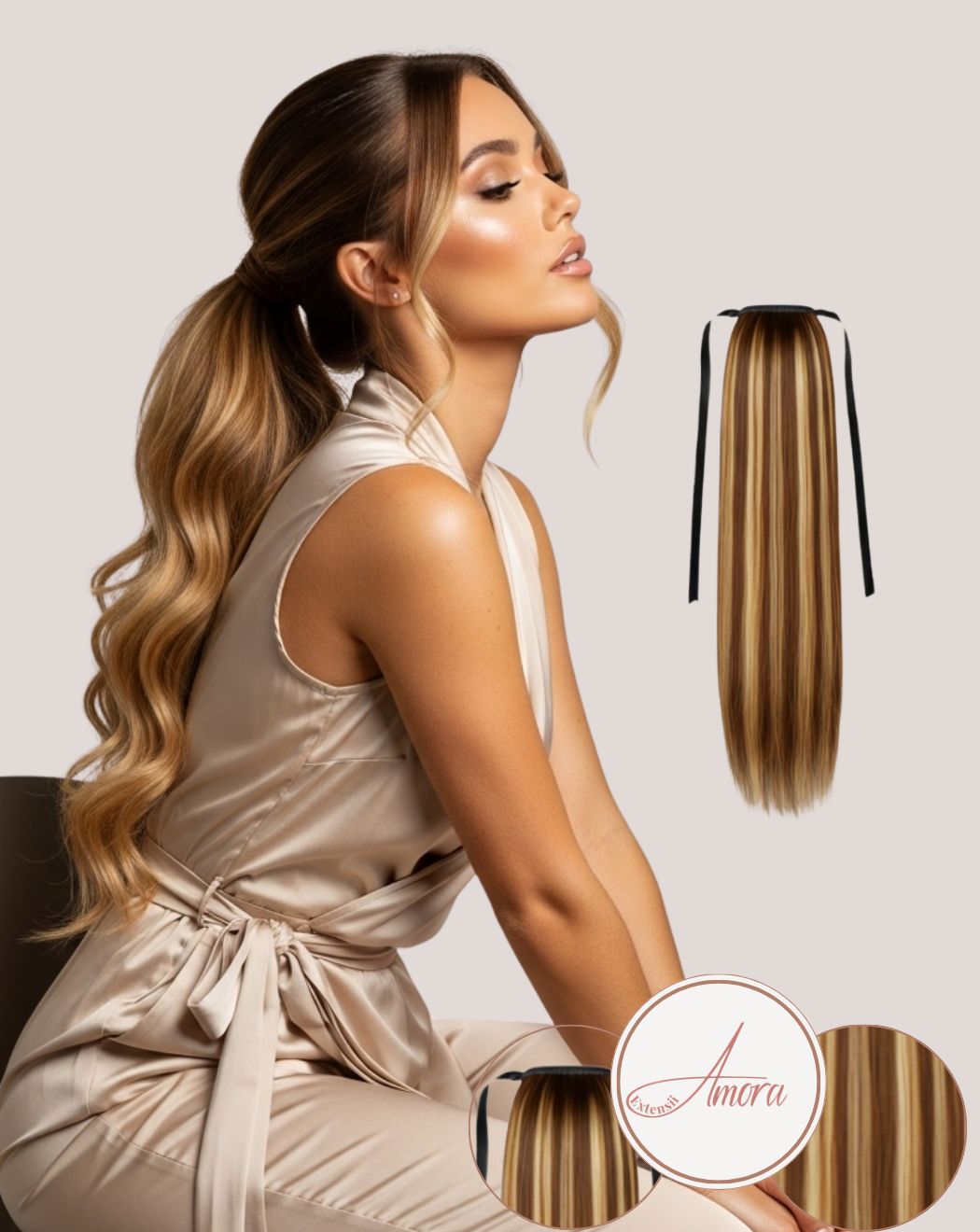 Coadă Păr Rusesc MegaVolum Honey Toffee Blend 3-14