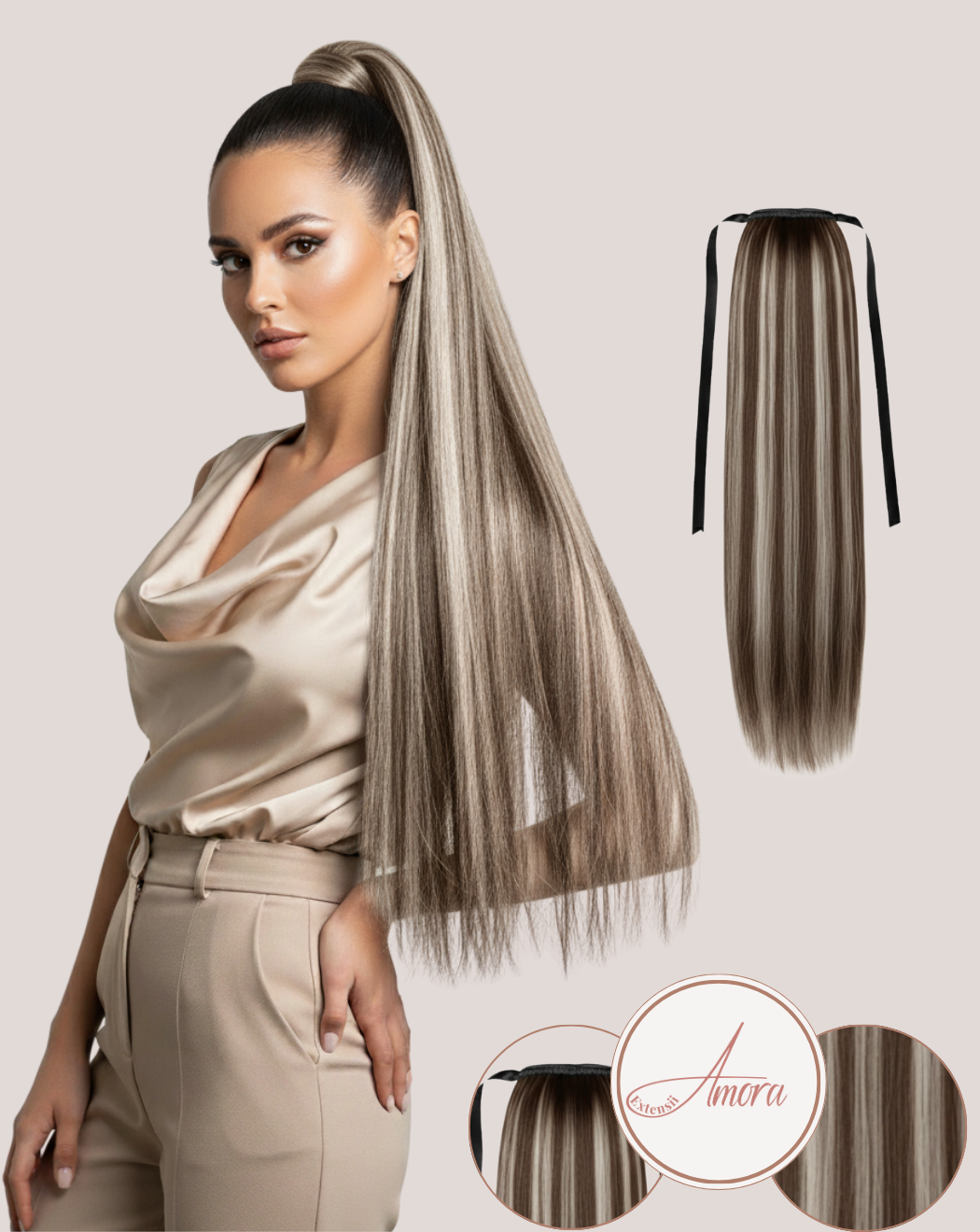 Coadă Păr Rusesc MegaVolum Iced Espresso 2-gray