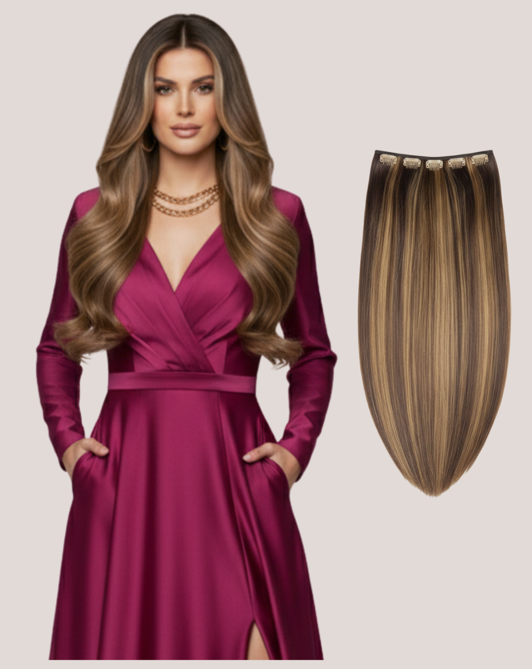 Tresă Păr Rusesc Volum Simplu Iced Mocha Blend 2-16