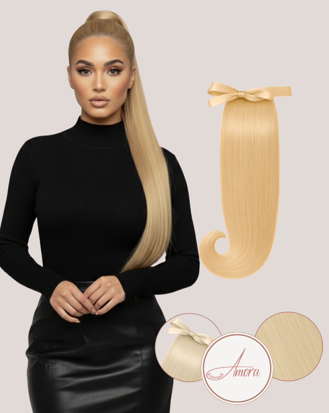 Coadă MegaVolum Blond Rece Perlat 60