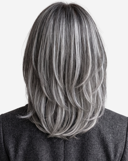 Perucă Best Seller Kim Ombre Negru -Blond Gray
