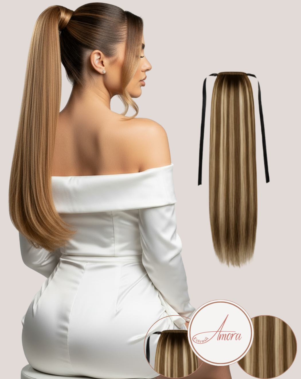 Coadă Păr Rusesc MegaVolum Latte Caramel 12-8