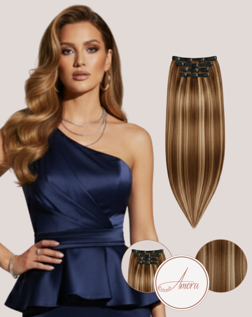 Extensii Clip On Păr Rusesc MegaVolum Latte Cream 4-16