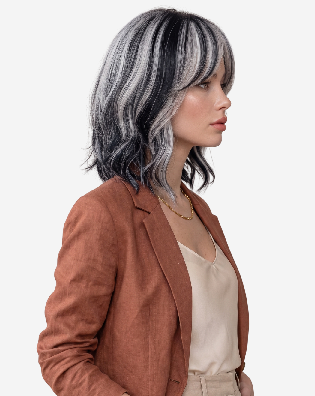 Perucă Best Seller Leila Ombre Negru cu Gray