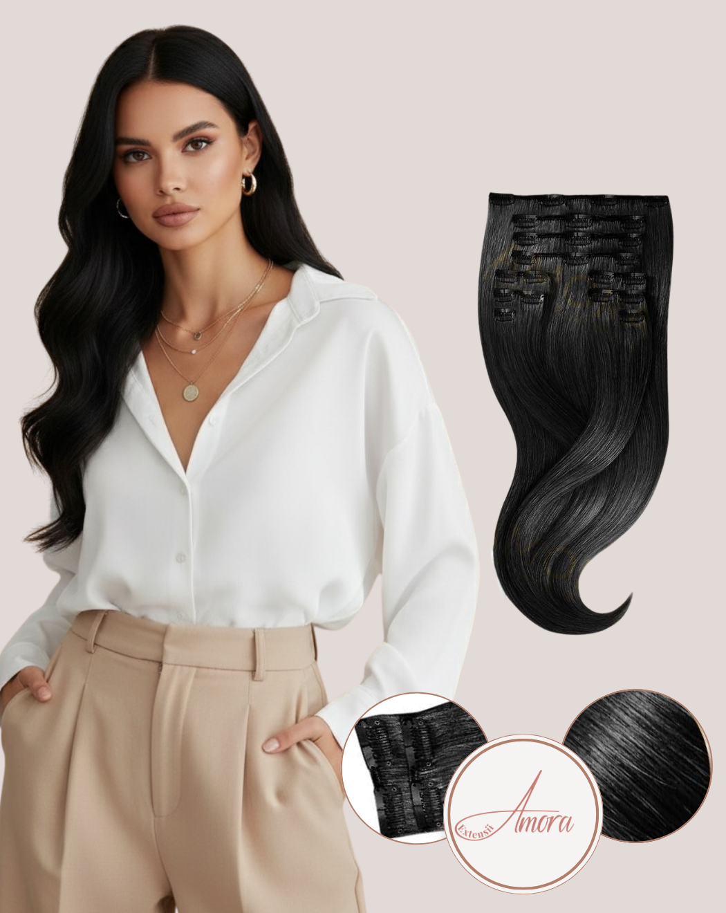 Extensii Clip-On Lux Negru Intens 1