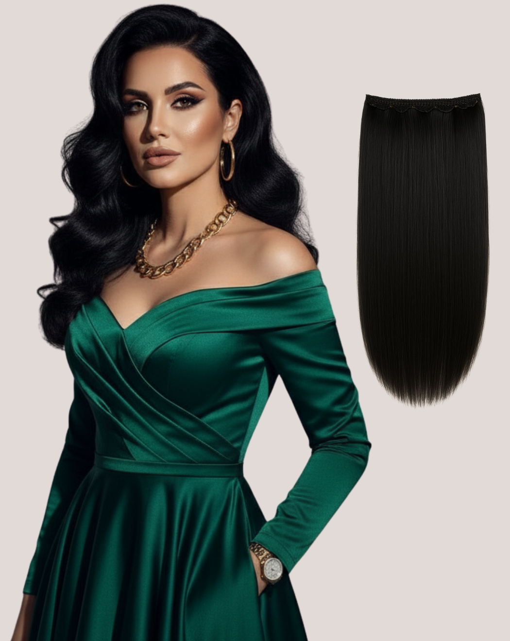 Tresă Păr Rusesc MegaVolum Negru Intens 1