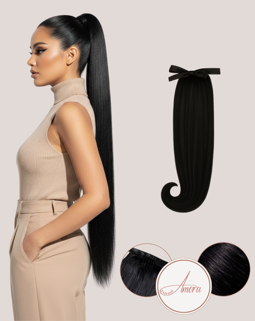 Extensii Coadă Lux Negru Intens 1