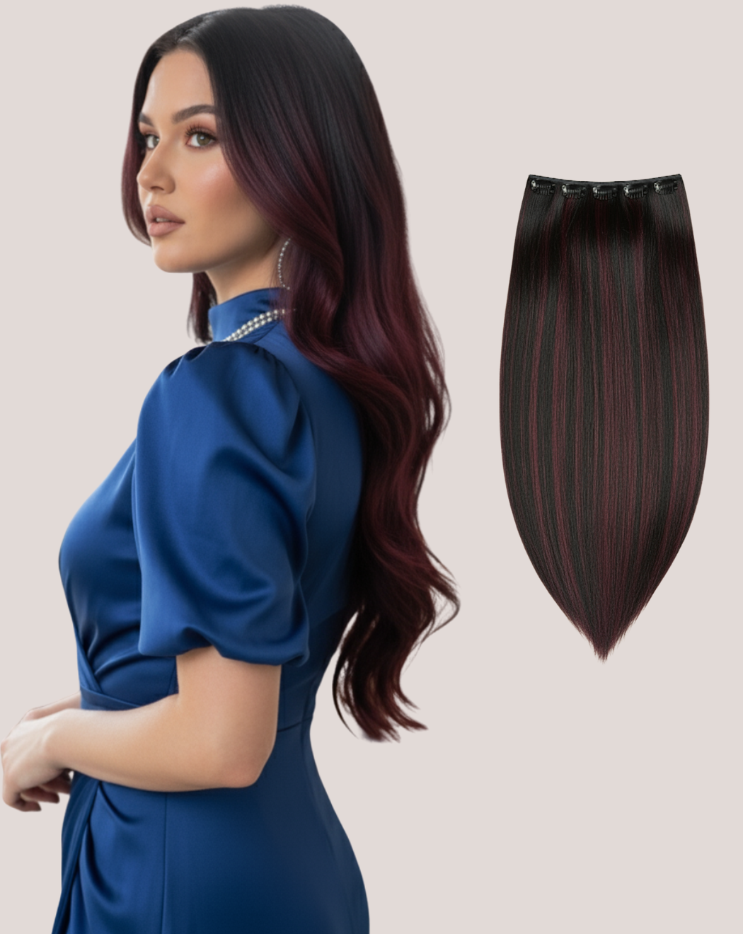 Tresă Păr Rusesc MegaVolum Midnight Ruby 1-j99