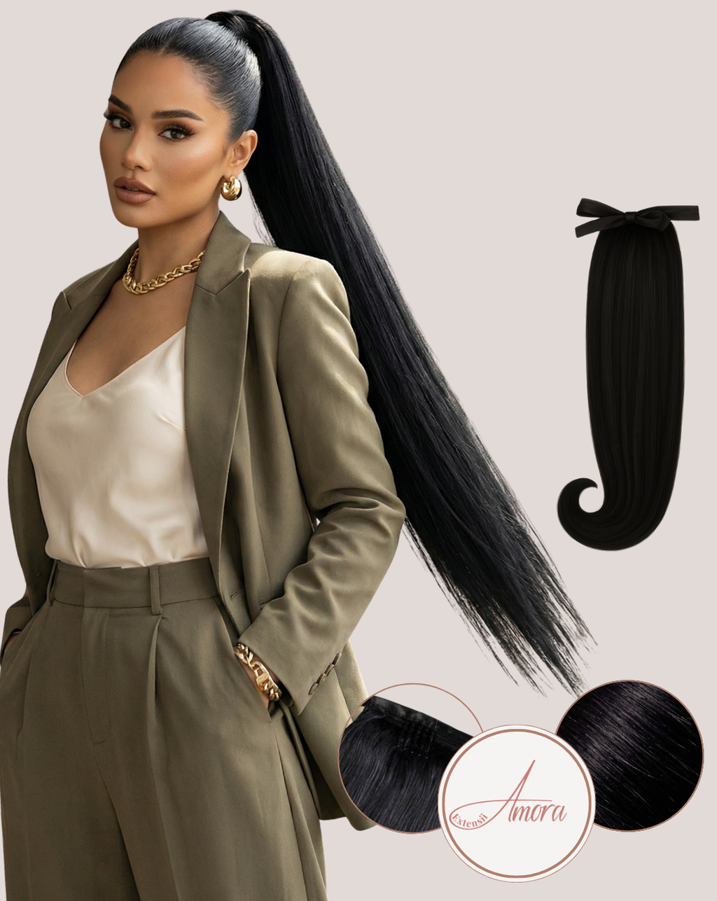 Extensii Coadă Amora Negru Intens 1
