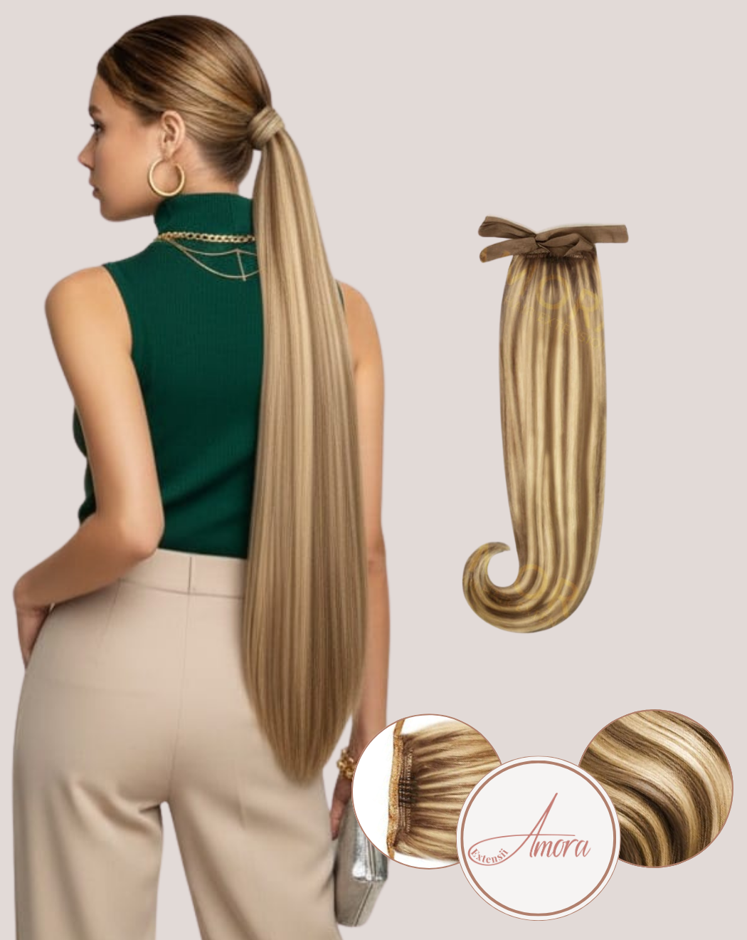 Extensii Coadă Lux Balayage Milk Chocolate 10-18