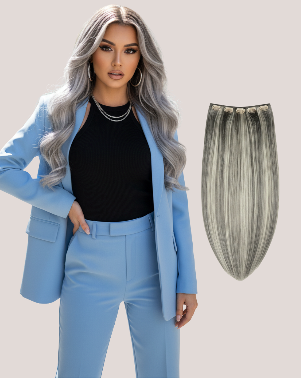 Tresă MegaVolum Balayage Moonlight Rose 1-pla
