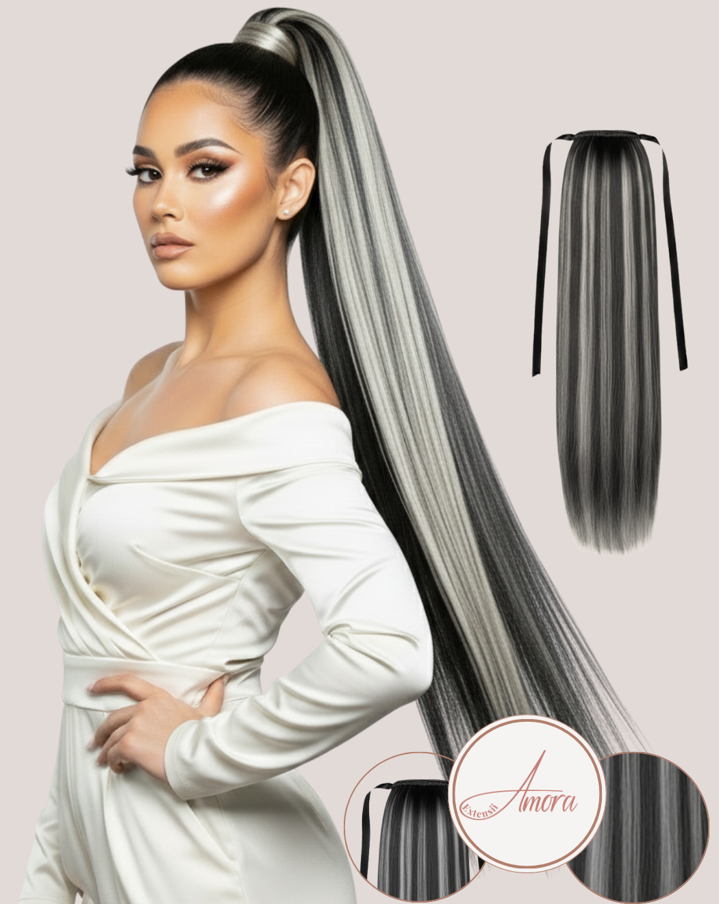 Coadă Păr Rusesc Volum Mediu Moonlight Rose 1-pla