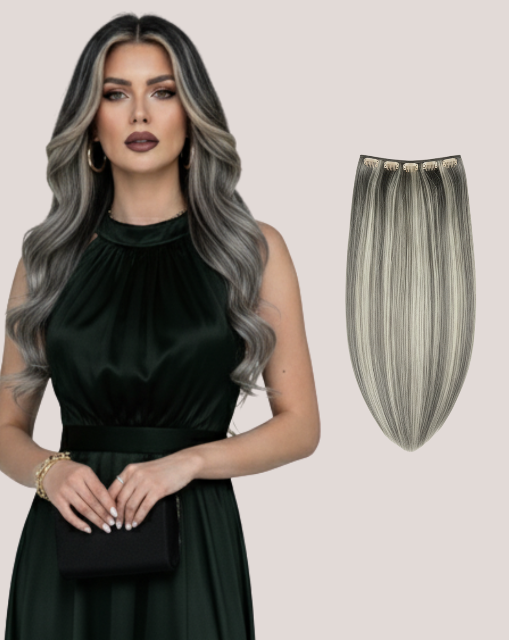 Tresă Păr Rusesc MegaVolum Moonlight Rose 1-pla