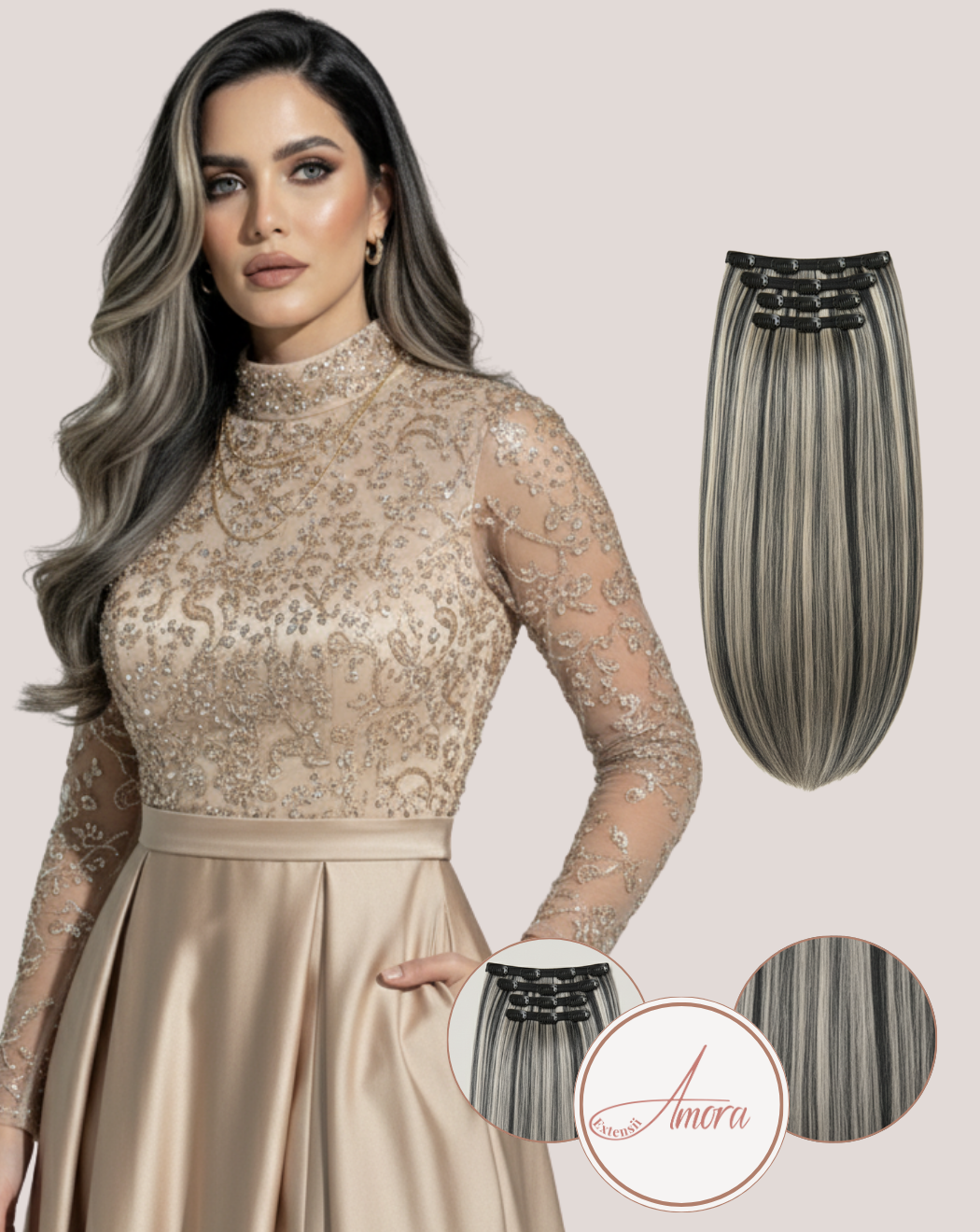 Extensii Clip On Păr Rusesc Volum Simplu Moonlight Rose 1-pla