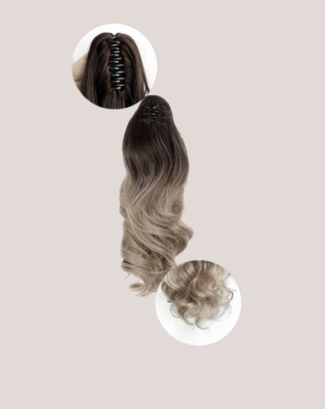 Coada New Style Ombre Saten/Blond Cenusiu