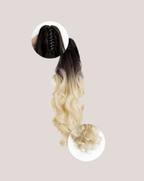 Coada New Style Ombre Saten Ciocolatiu Blond Platinat
