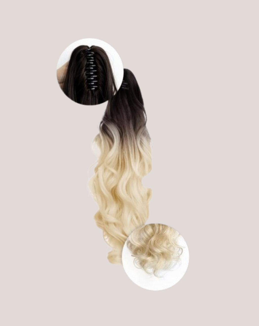 Coada New Style Ombre Saten Ciocolatiu Blond Platinat