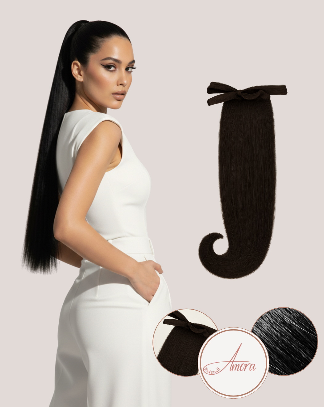 Extensii Coadă Amora Negru Natural 1B