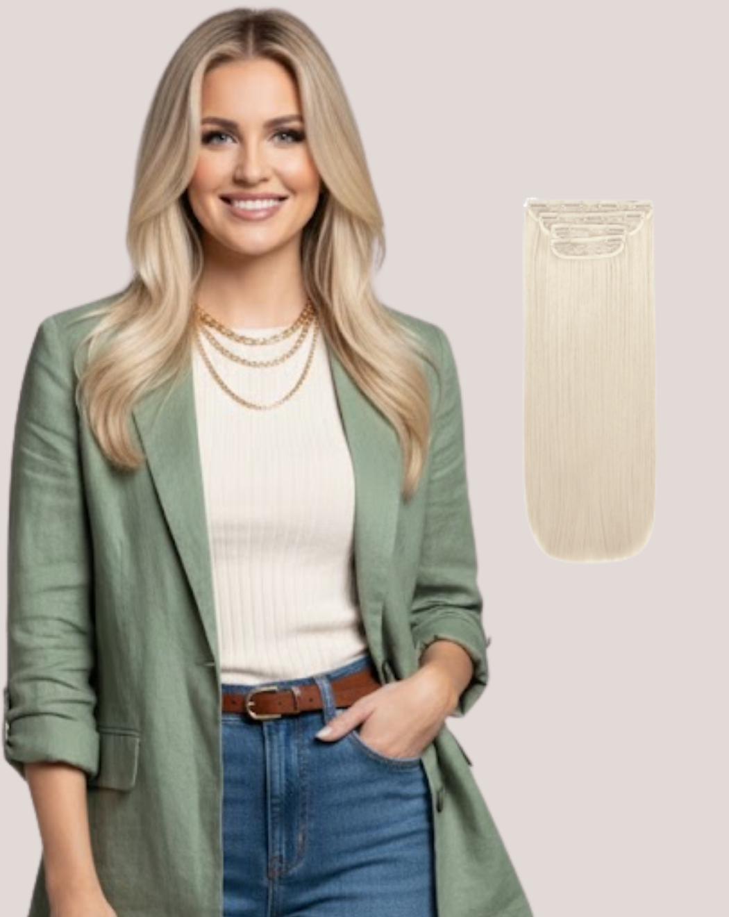 Extensii Clip On Best Seller Blond Platinat Pla