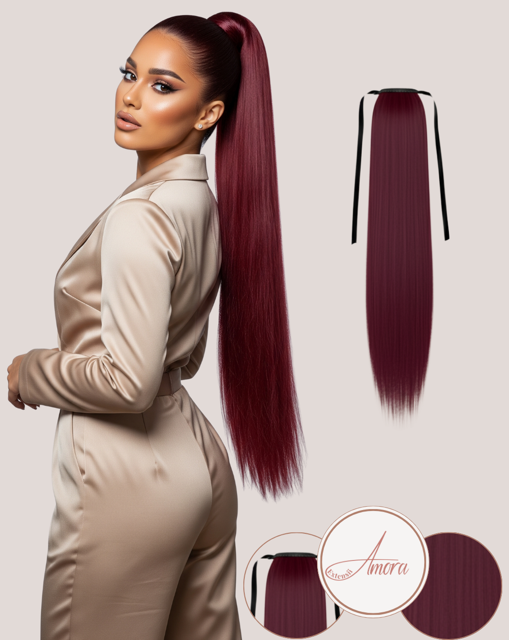 Coadă Păr Rusesc Volum Mediu Roscat Intens Bug