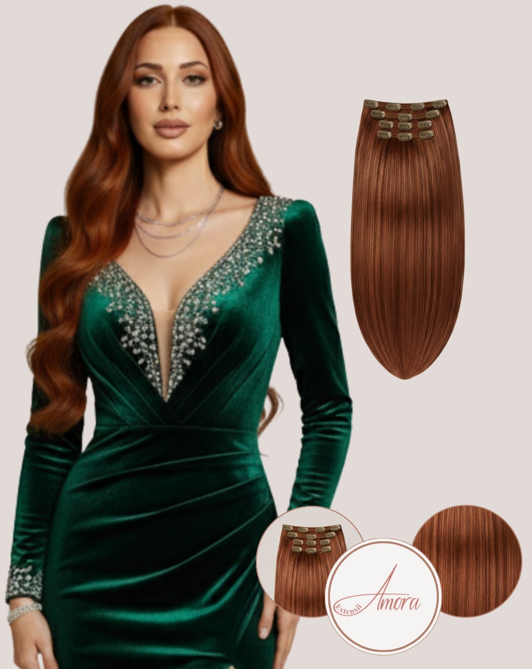 Extensii Clip On Păr Rusesc MegaVolum Saten Aramiu 30