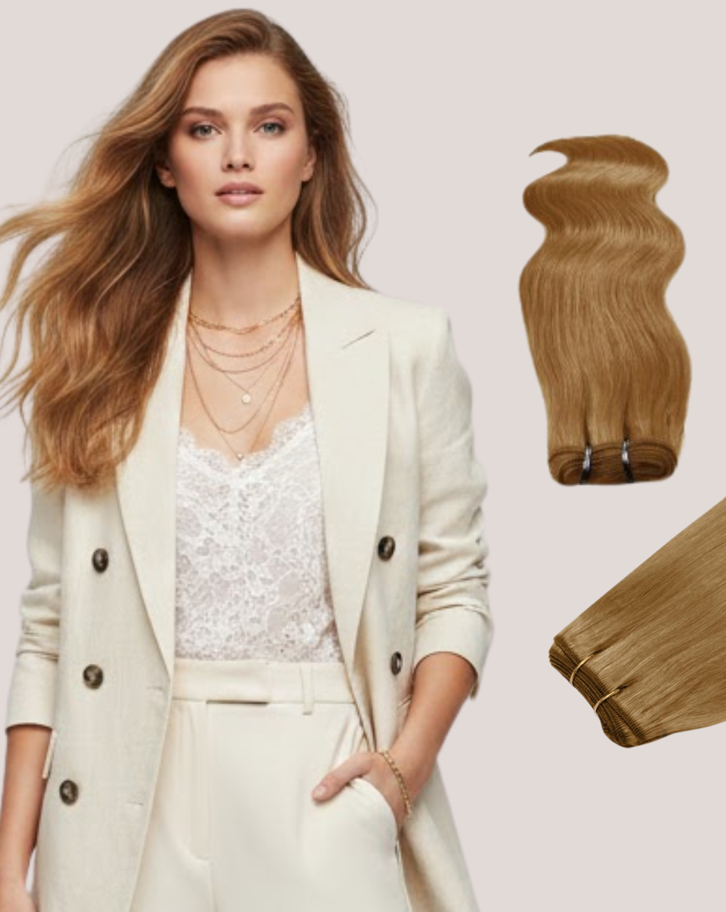 Extensii Cusute Saten Deschis 10