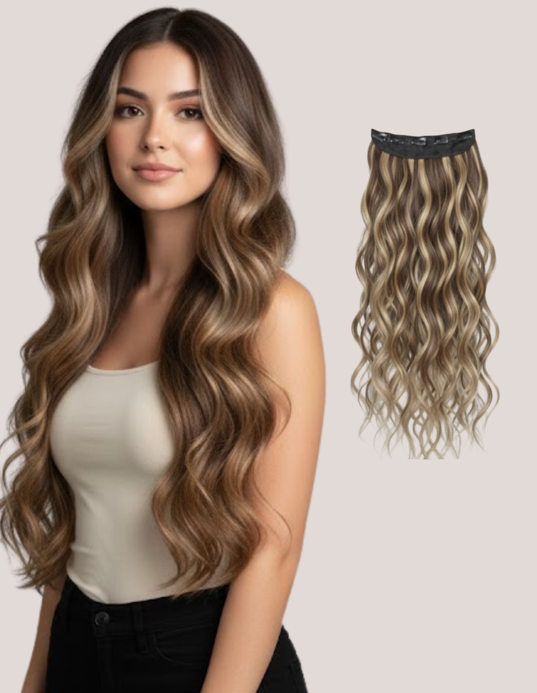 Tresă Ondulată Suvitat Saten Inchis -Blond Bej