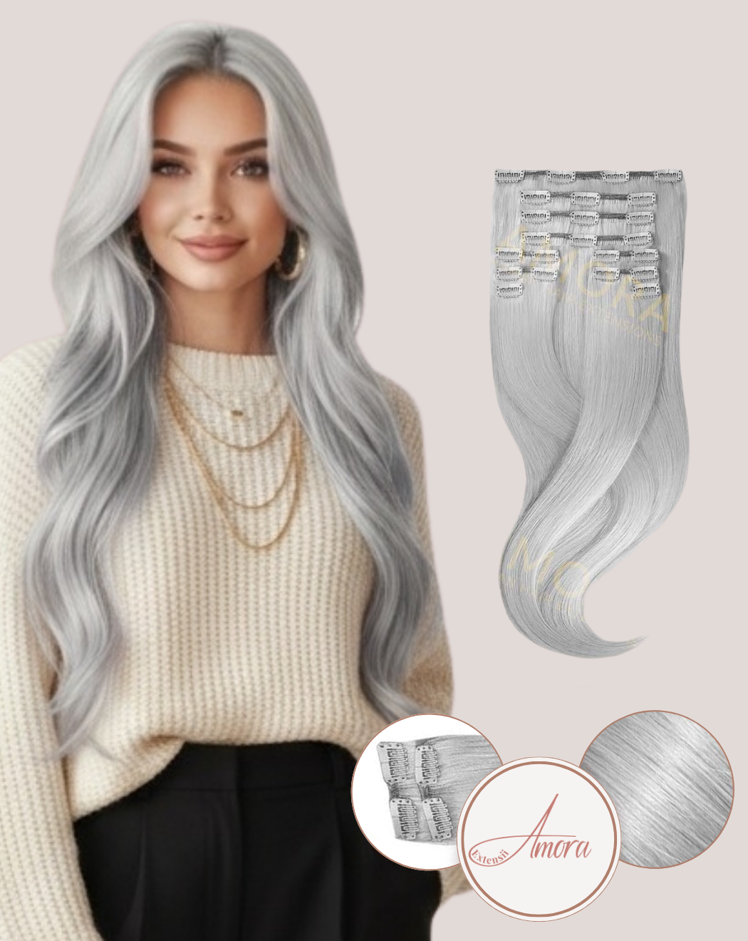 Extensii Clip On Amora Gray