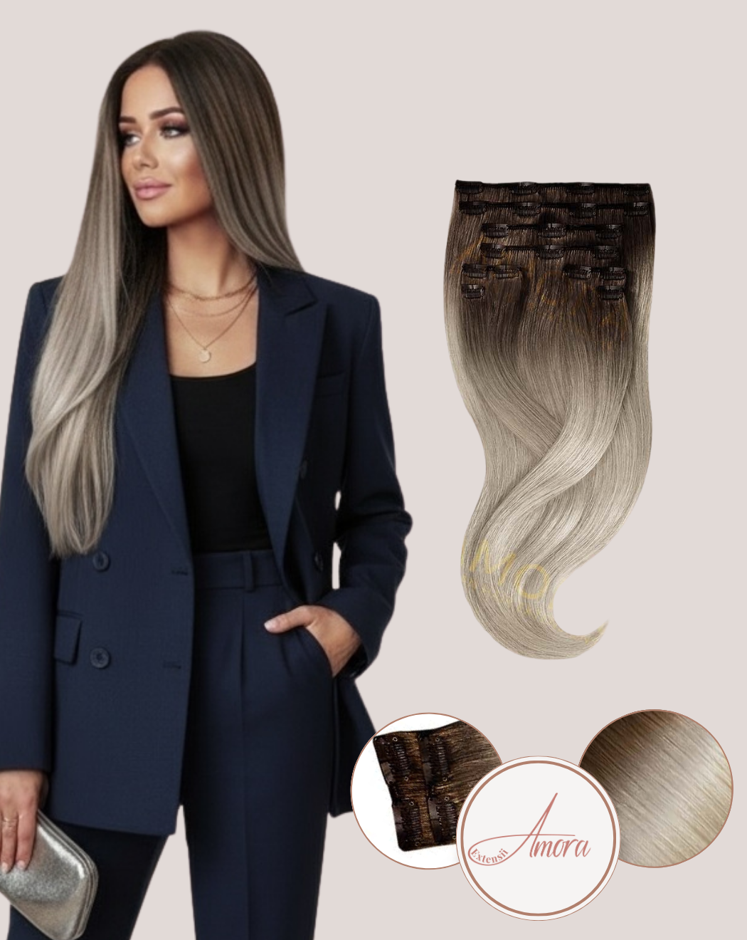 Extensii Clip On Amora Ombre 2/pla