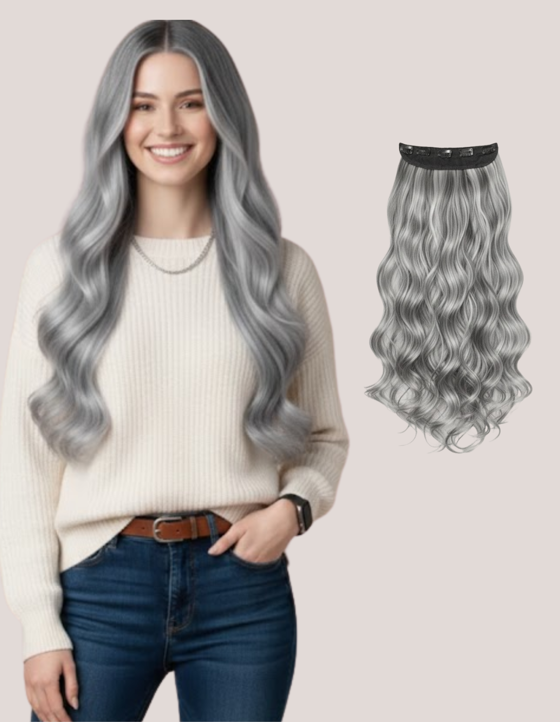 Tresă Ondulată Suvitat Gray-White Gray