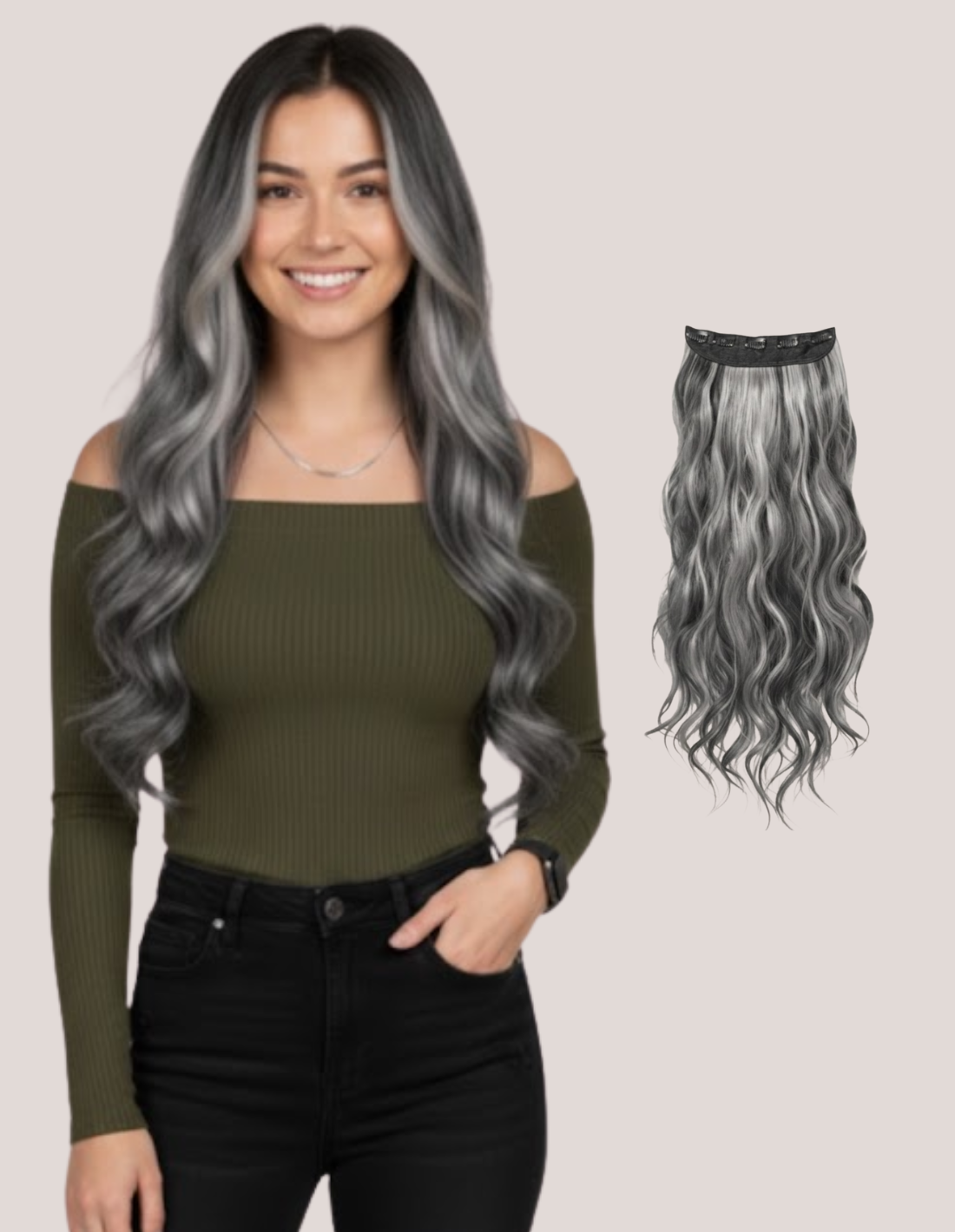 Tresă Ondulată  Suvitat  Negru-Gray