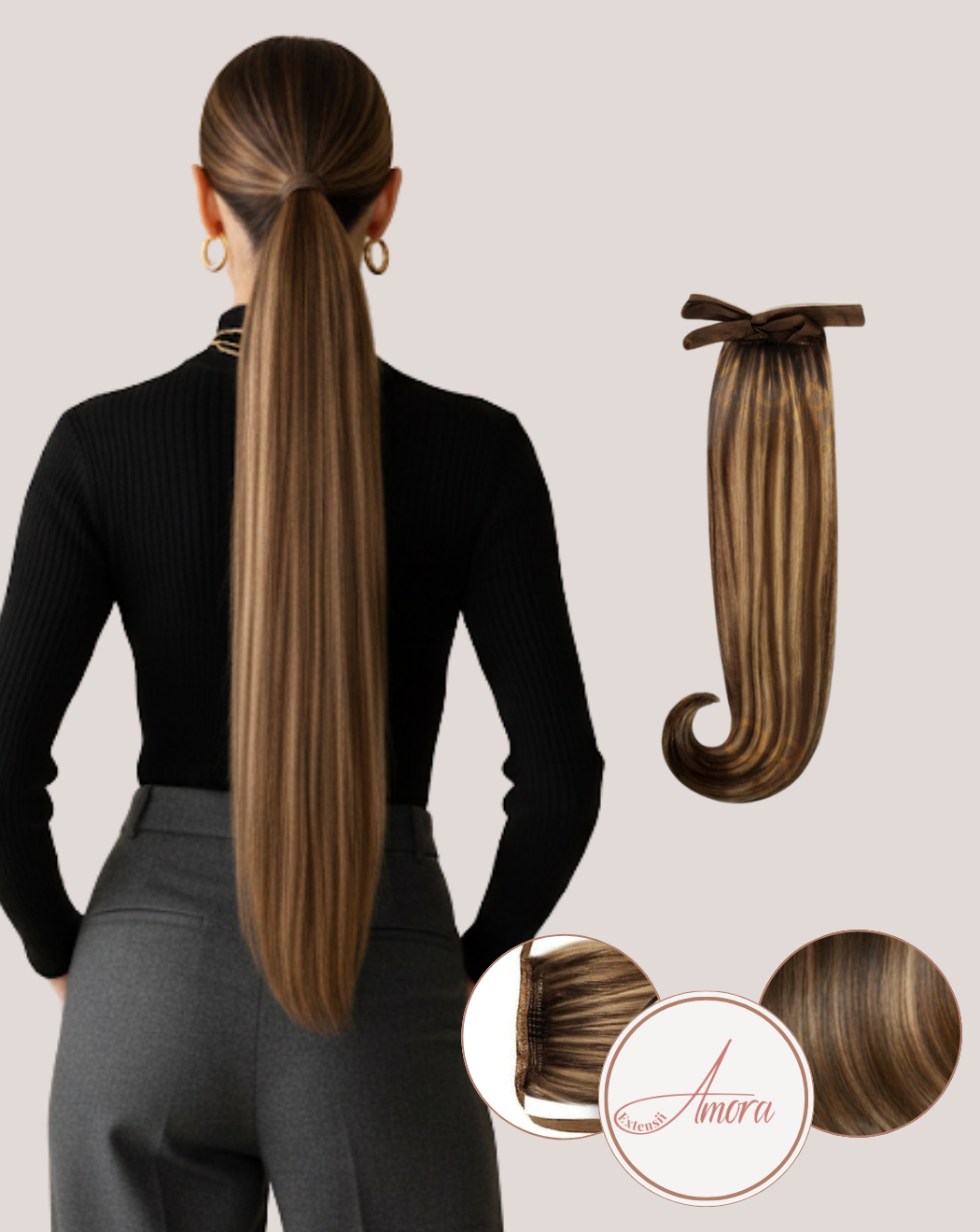 Coadă MegaVolum Balayage Sweet Coffee 2-18