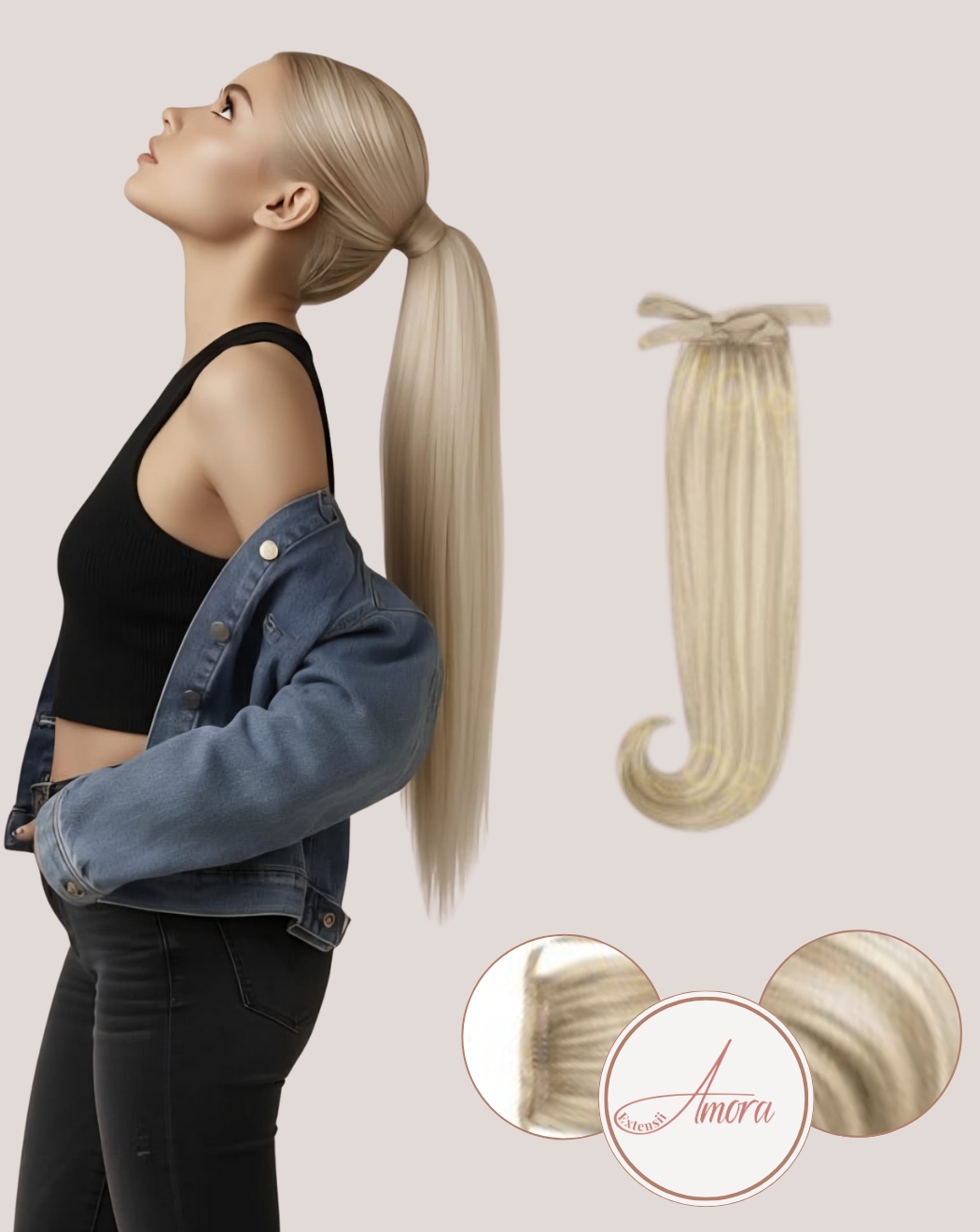 Coadă MegaVolum Balayage Vanilla Almond Butter 60-pla