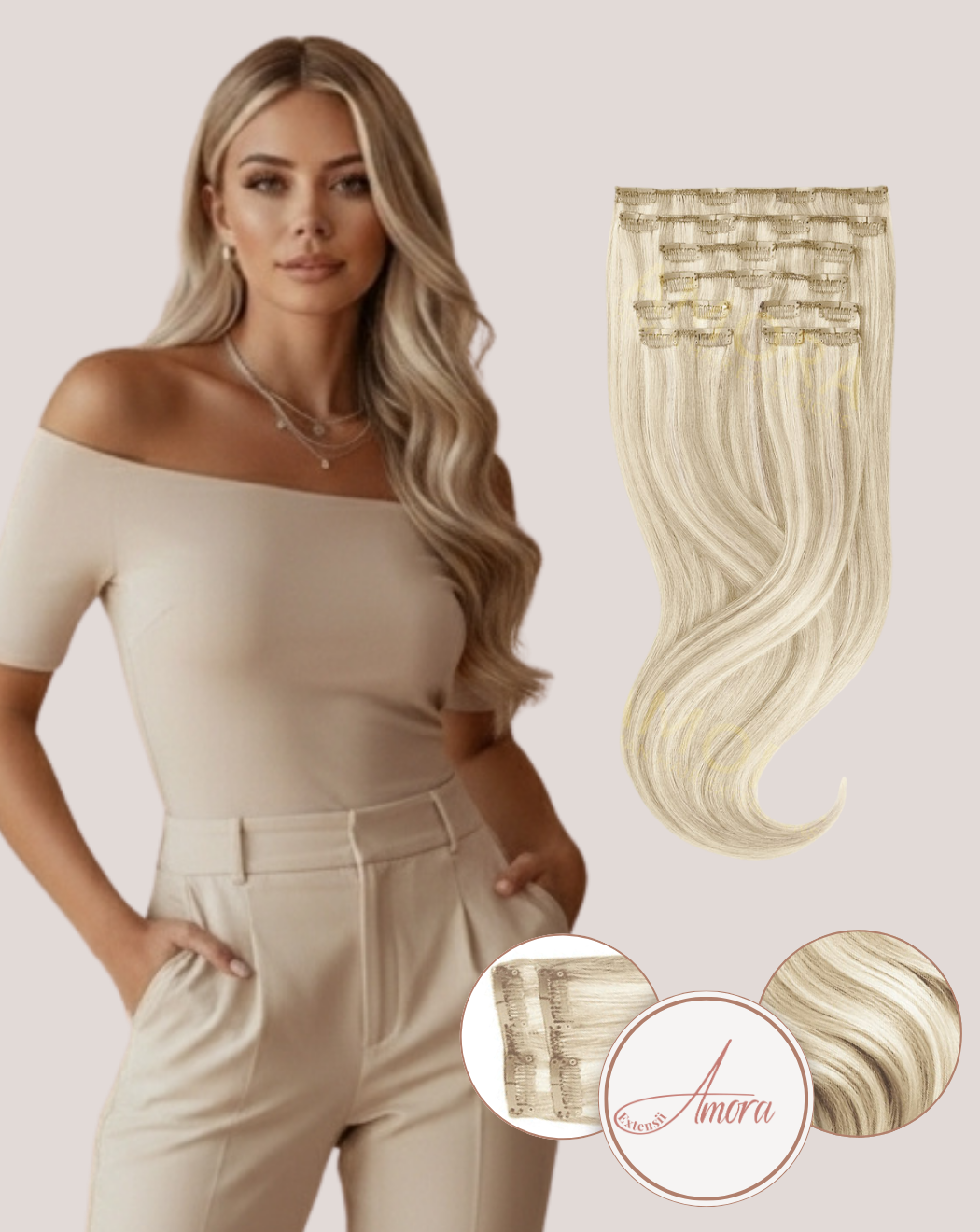 Extensii Clip On Mega Volum Balayage Vanilla Almond Butter 60-pla