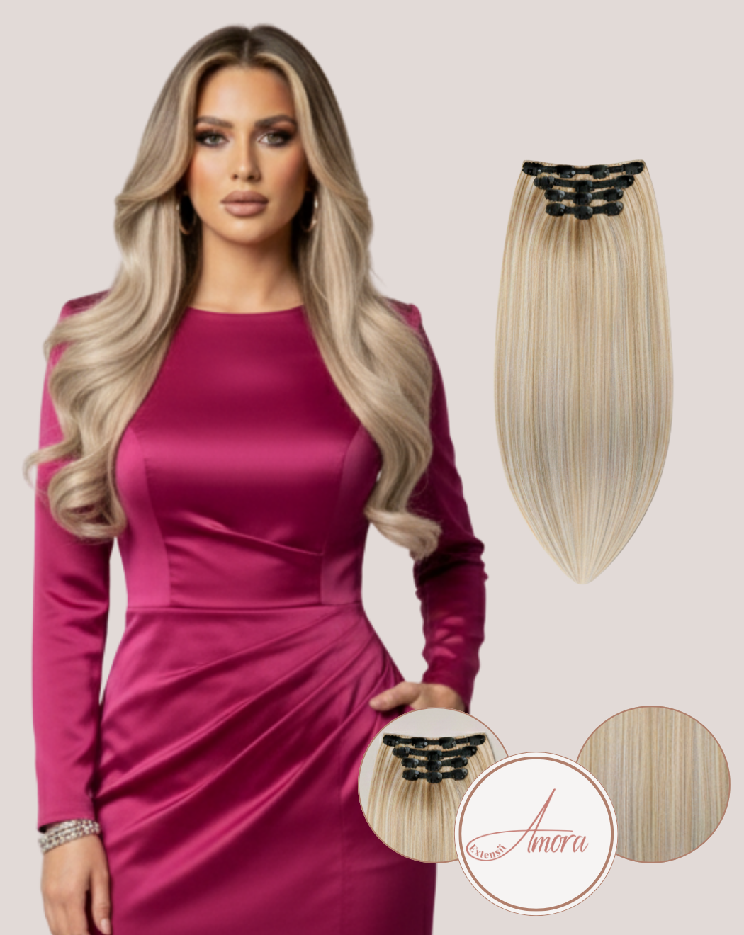 Extensii Clip On Păr Rusesc Volum Mediu Vanilla Almond Butter pla-60