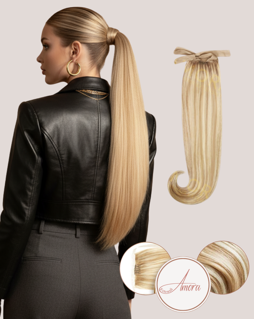 Extensii Coadă Lux Balayage Vanilla Cream 16-60