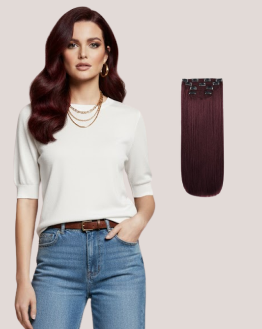 Extensii Clip On Best Seller Roscat Visiniu J99