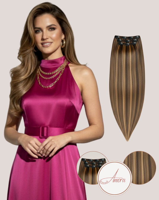 Extensii Clip On Păr Rusesc Volum Mediu Warm Cocoa 12-3
