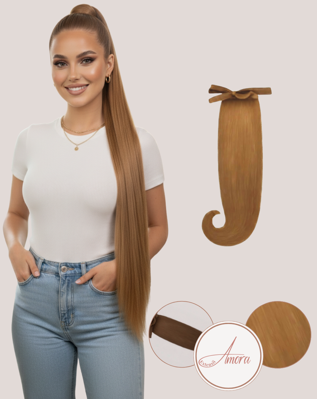 Extensii Coadă Lux Saten Deschis 10