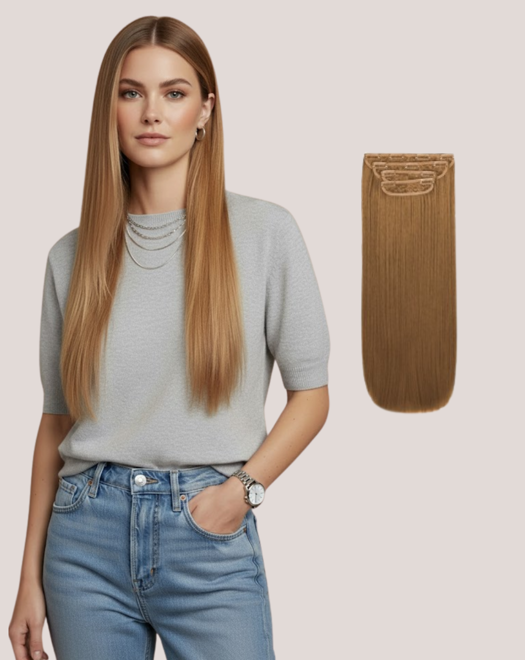 Extensii Clip On Best Seller Saten Deschis 10