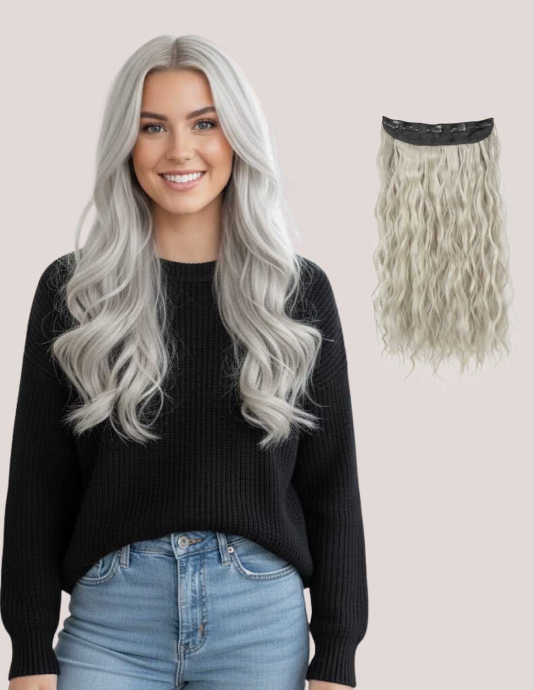 Tresă Ondulată White Gray