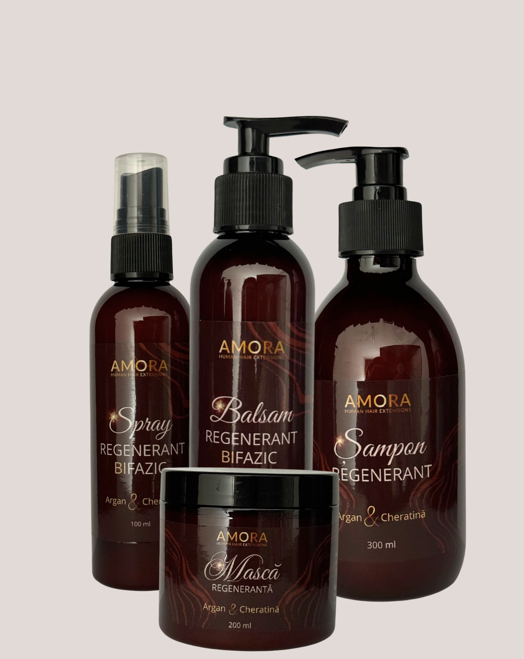 Set complet de îngrijire by Amora - Argan si Cheratina