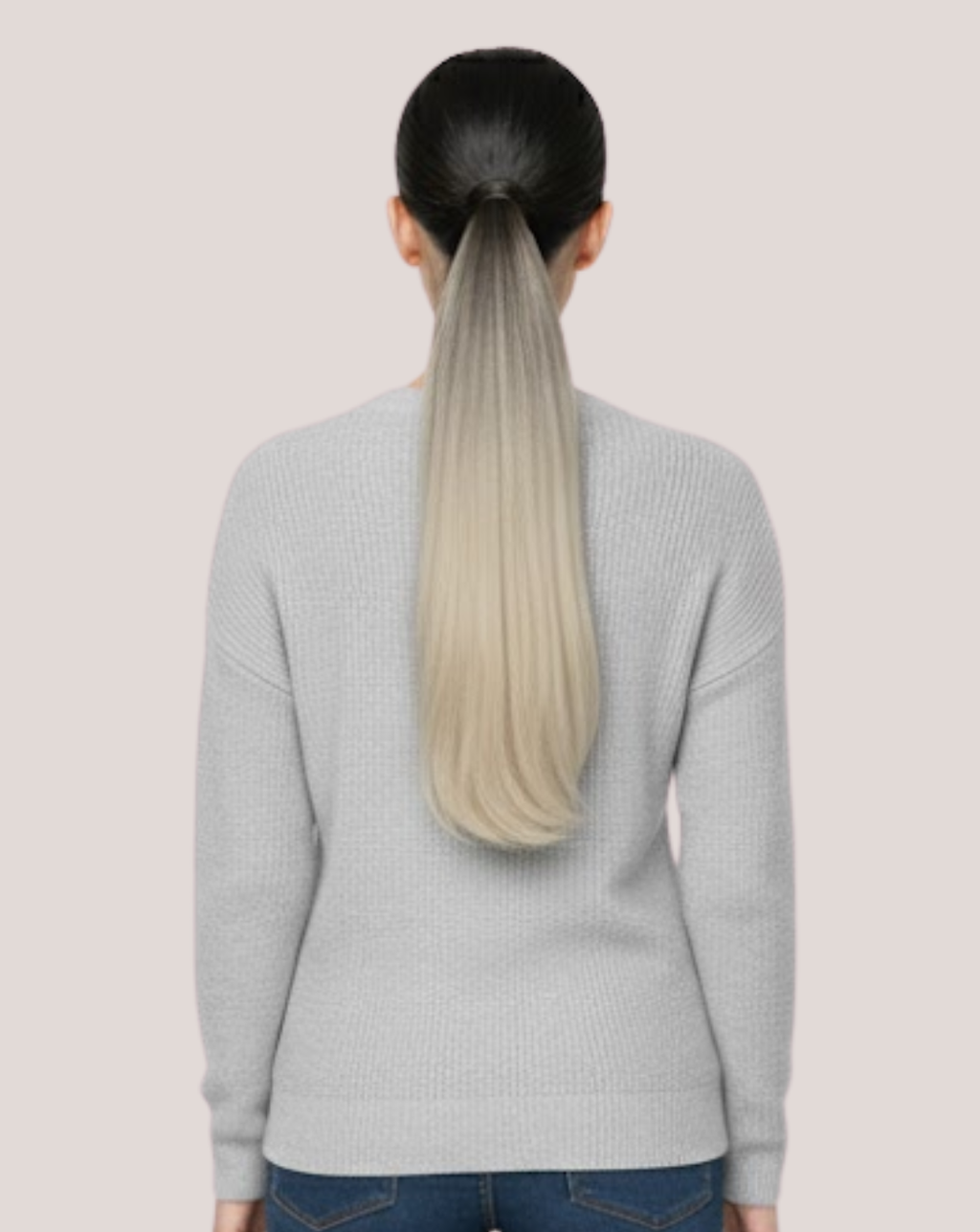 Coada New Style  Ombre Negru/Blond Cenusiu