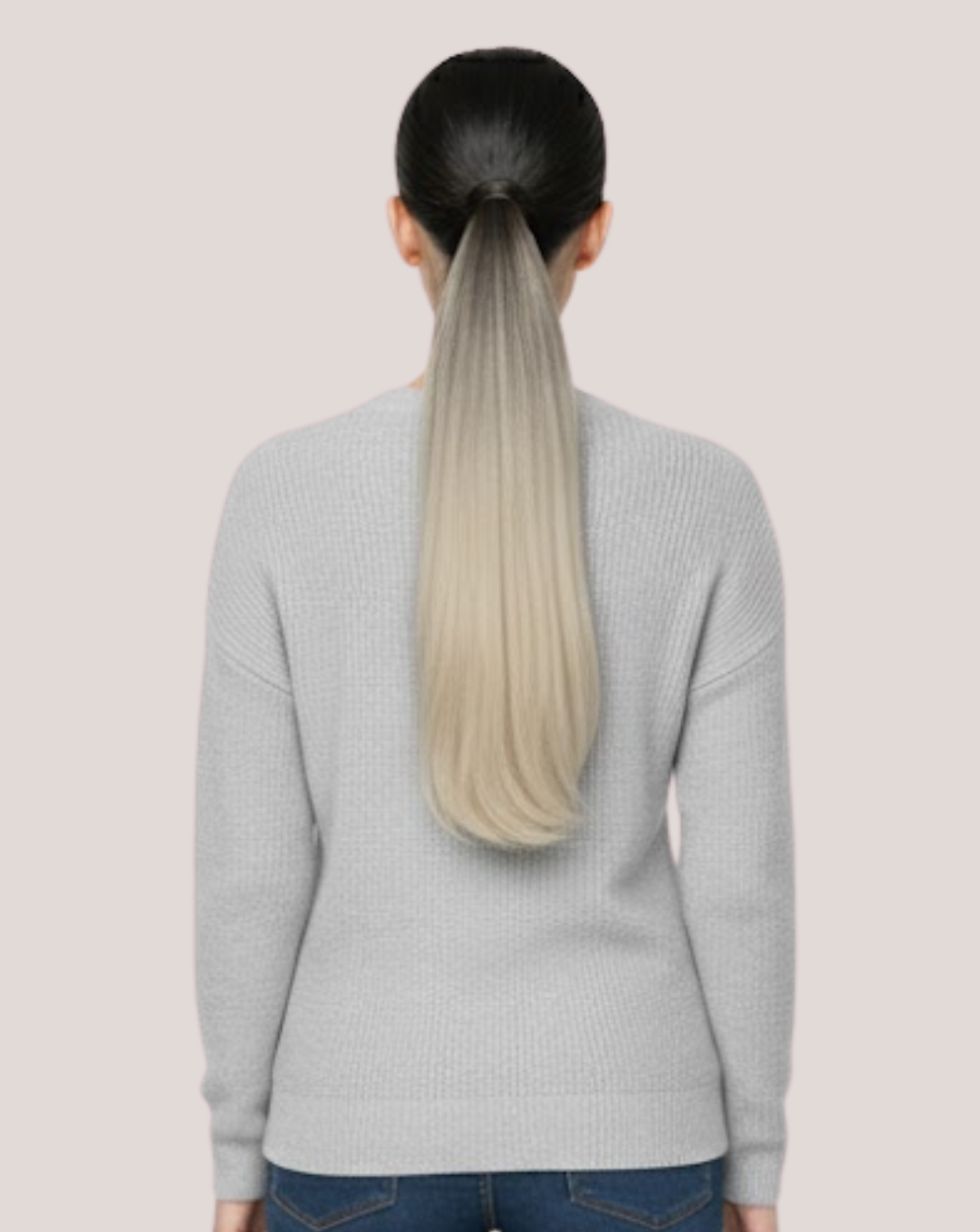 Coada New Style  Ombre Negru/Blond Cenusiu