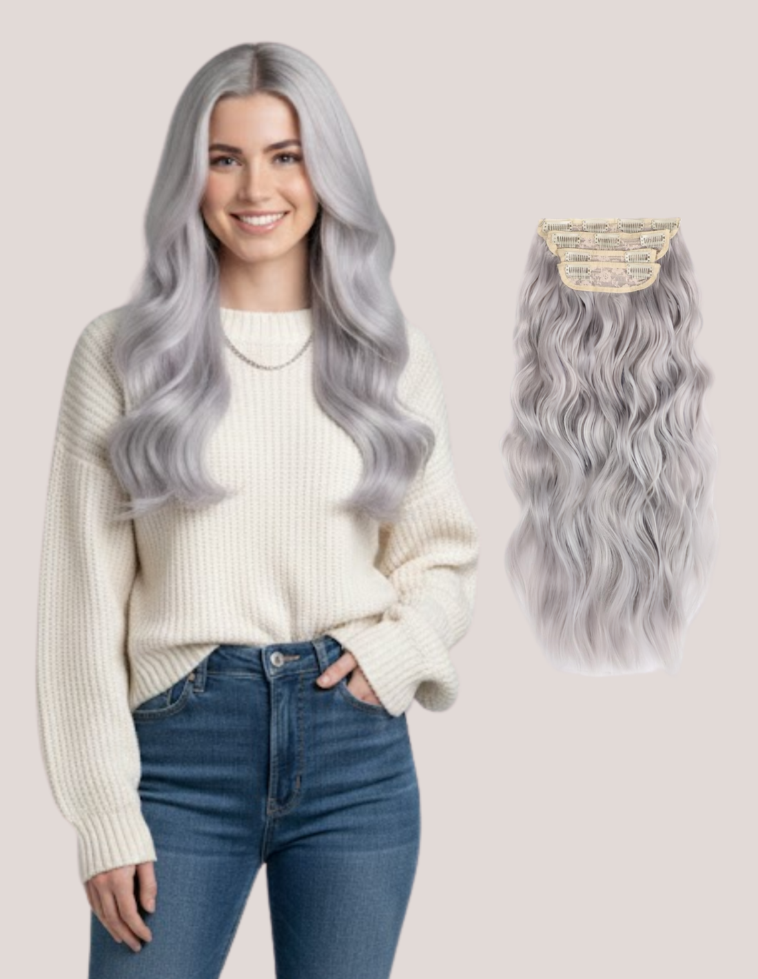 Extensii Clip On Ondulat  Gray