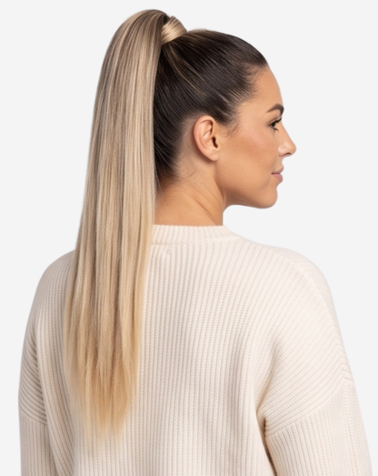 Coadă Best Seller Ombre Șaten Închis cu Blond Bej