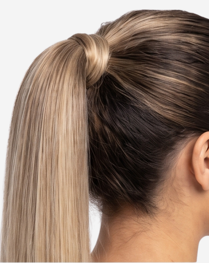 Coadă Best Seller Ombre Șaten Închis cu Blond Bej