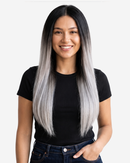 Tresă Best Seller Ombre Negru  cu Blond Gray