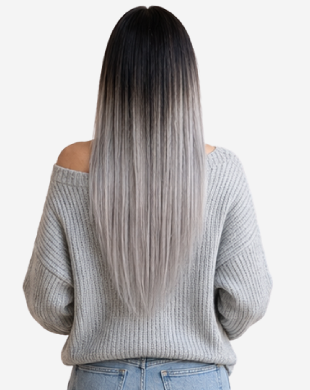 Extensii Clip On Best Seller Ombre Negru cu Blond Gray
